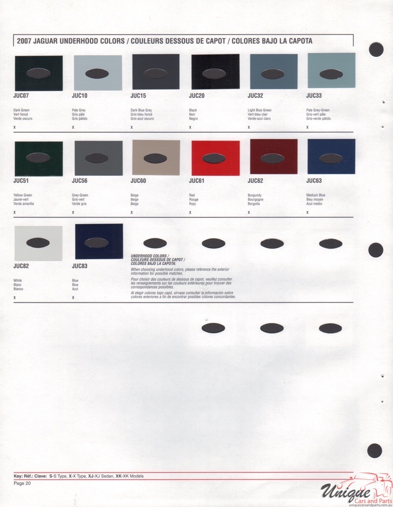 2007 Jaguar Paint Charts DuPont 2